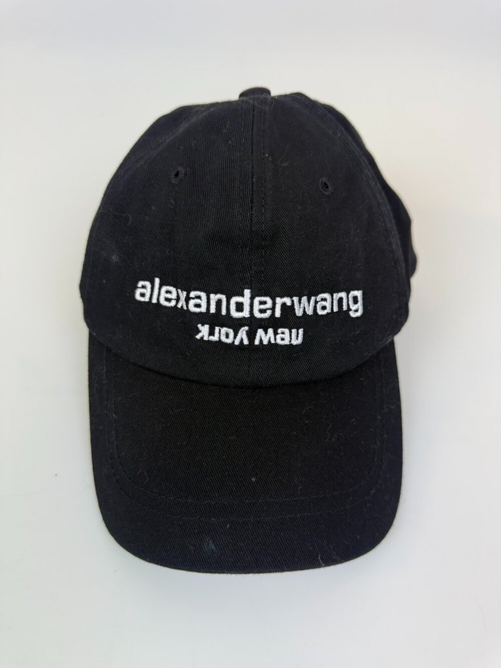 alexanderwang Black Distressed Logo Baseball Cap J1-8